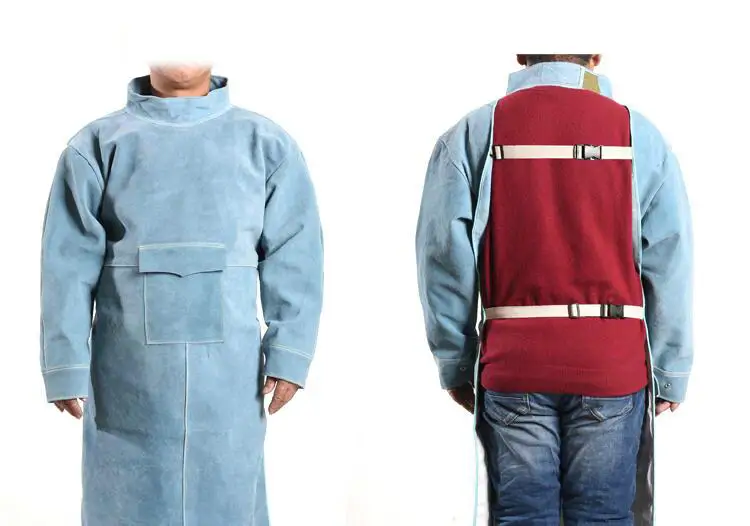 XL/XXL прочная кожаная сварная длинная куртка фартук защитная одежда сварщик одежды аргоновая дуговая сварка Рабочая безопасность одежда