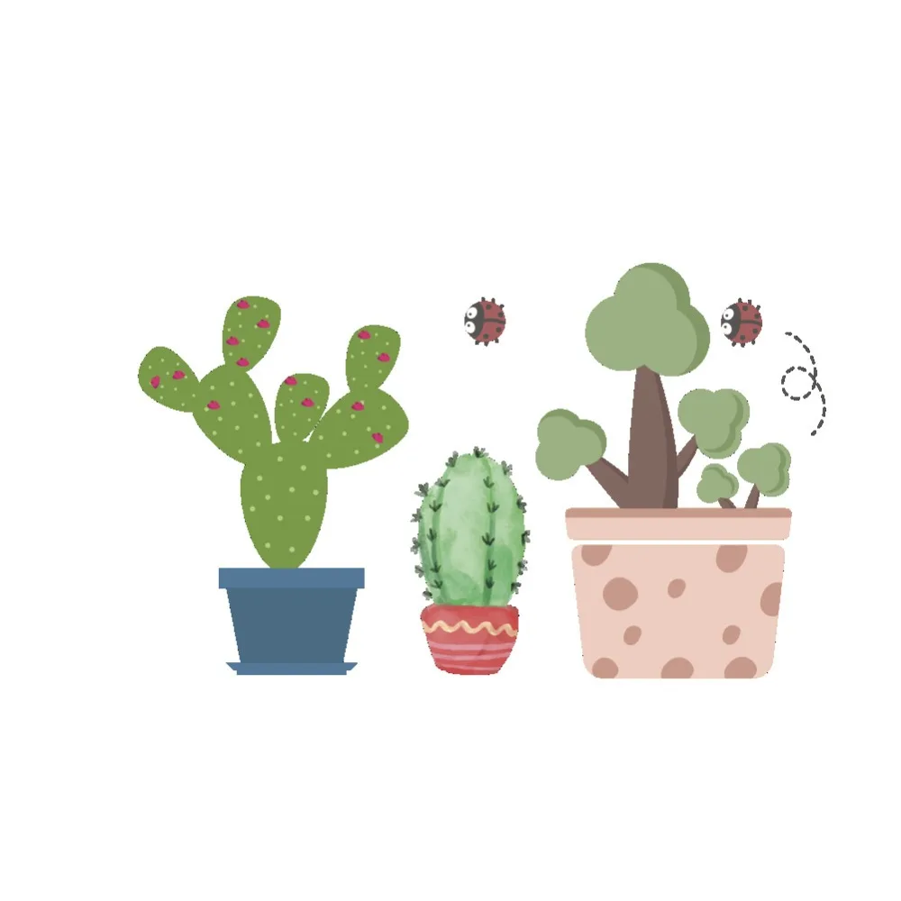 % Виниловая колючая груша Горшечное растение Радуга бабочка Трава гриб цветок