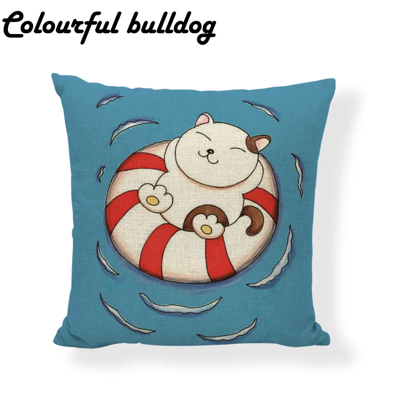 Наволочки для подушек с рисунками из мультфильмов наволочка кошачьей жизни 45*45