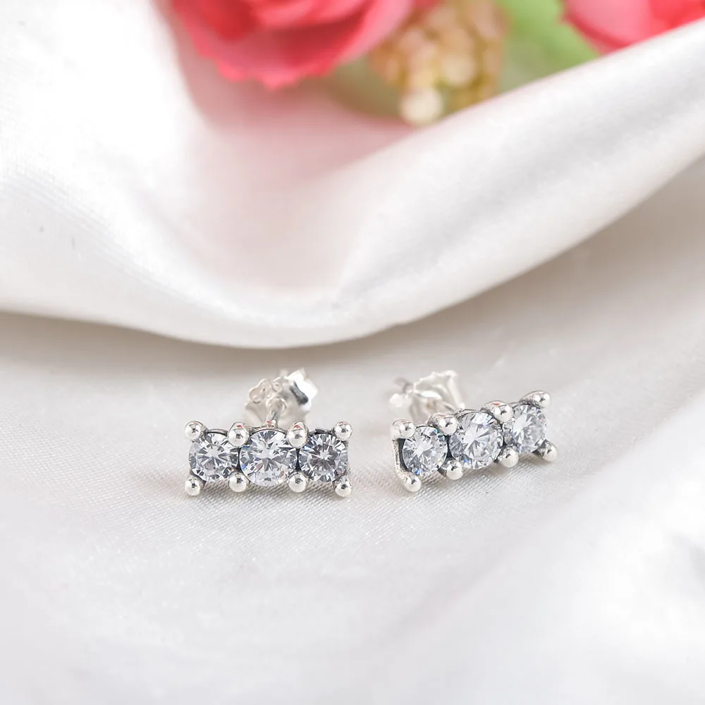 Develove 100% 925 Sterling Silver Stud Earrings Women Engagement Jewelry Brincos Wholesale PSER0072-B Dropshipping | Украшения и