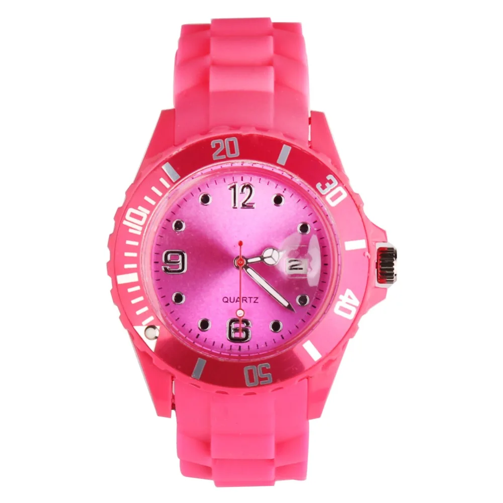 Модные новые женские наручные часы унисекс кварцевые силиконовые спортивные