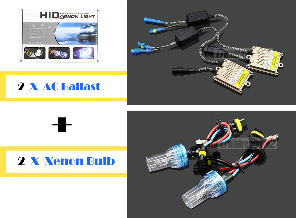 Buildreamen2 H1 H3 H7 H8 H9 H11 880 881 9005 9006 55Вт HID Xenon комплект AC блок розжига/балласт 3000 K-8000 K автомобильный светильник головной светильник налобный фонарь