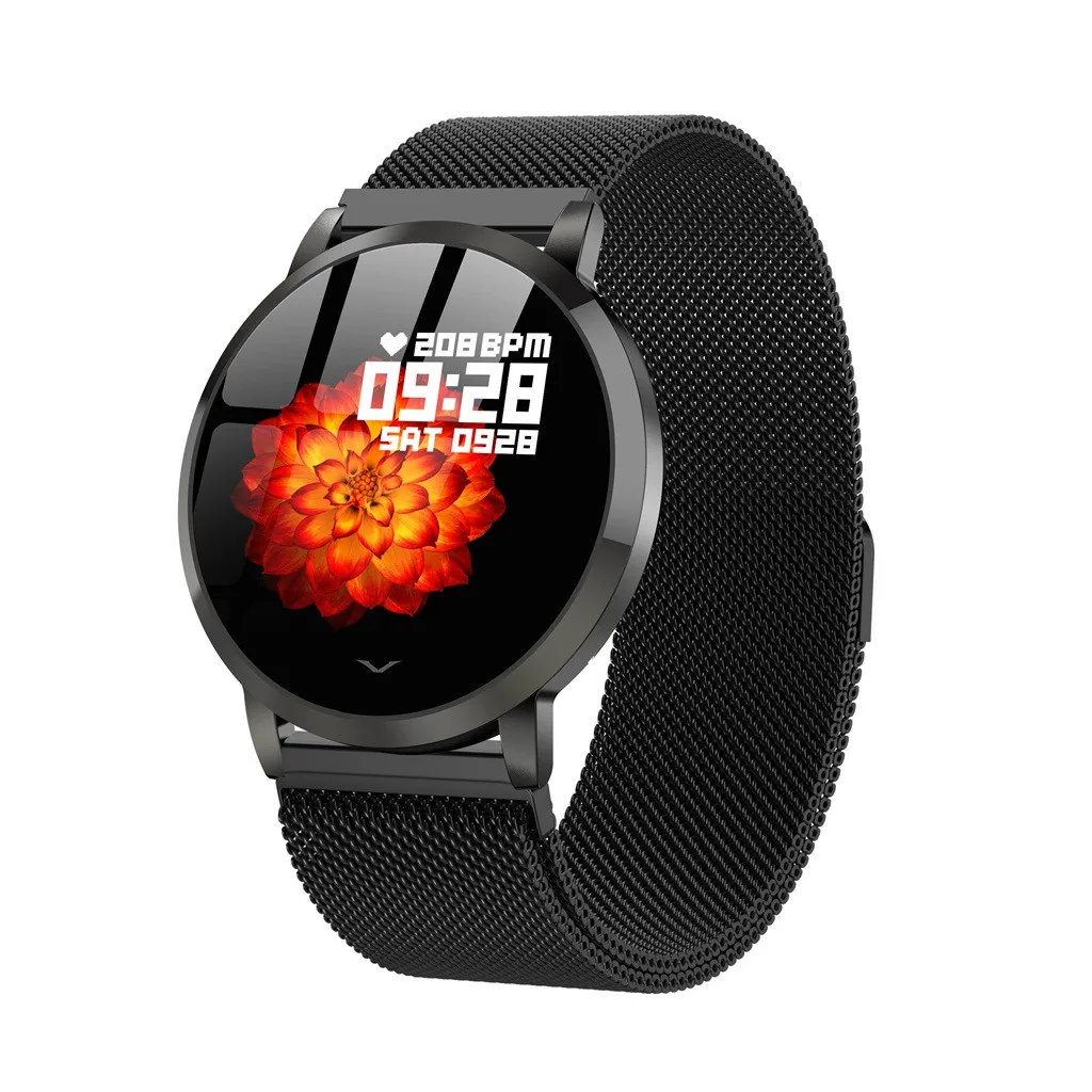 Black Beautyss LV09 Bluetooth монитор сердечного ритма кровяного давления Смарт-часы спортивные фитнес-трекер Смарт amazfit bip для Android IOS - Цвет: Black