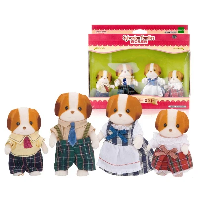 Sylvanian Families кукольный домик пушистая фигурка животного Семейный комплект кролик/медведь/собаки/белки/кошка/овца/обезьяна новинка - Цвет: 31398