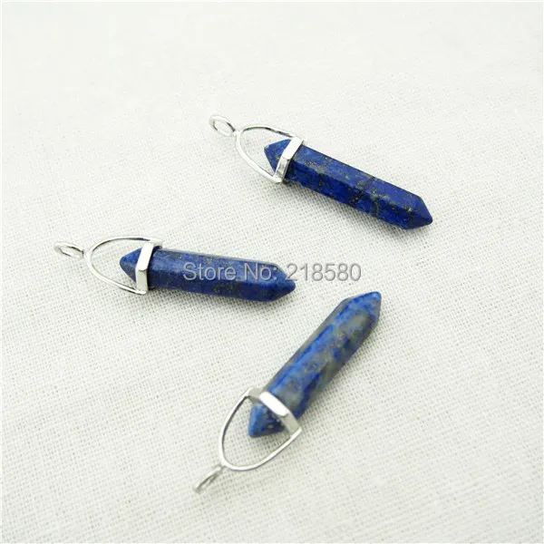 Двойная подвеска с серебряным покрытием лазуритом|pendant decoration|pendant keychainpendant stone |