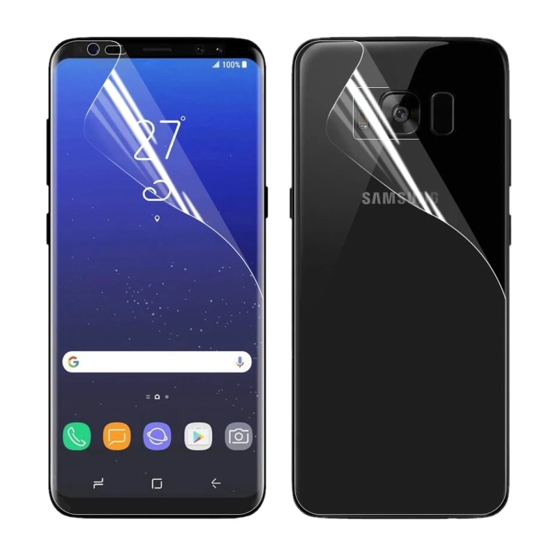Для Samsung Galaxy S8 защита экрана 0 1 мм HD ТПУ передняя + задняя Защита для Plus экрана|screen