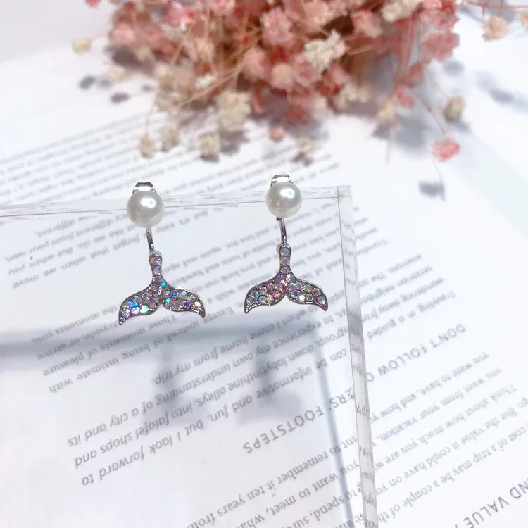 Милые женские серьги русалки Bamos радужные в стиле бохо для невесты 2018 модные