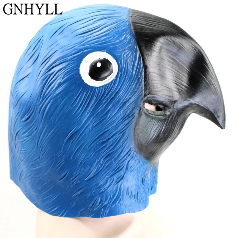 Латексная Маска GNHYLL с голубым попугаем реалистичный маскарадный костюм реквизит
