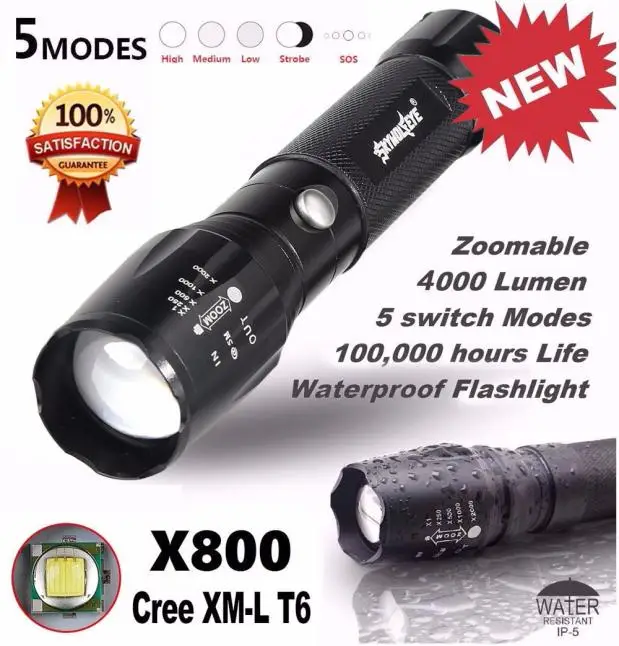 Теплая угол LM 5000LM G700 тактический светодиодный фонарик X800 зум супер яркий военный фонарь лампа в сентябре 8