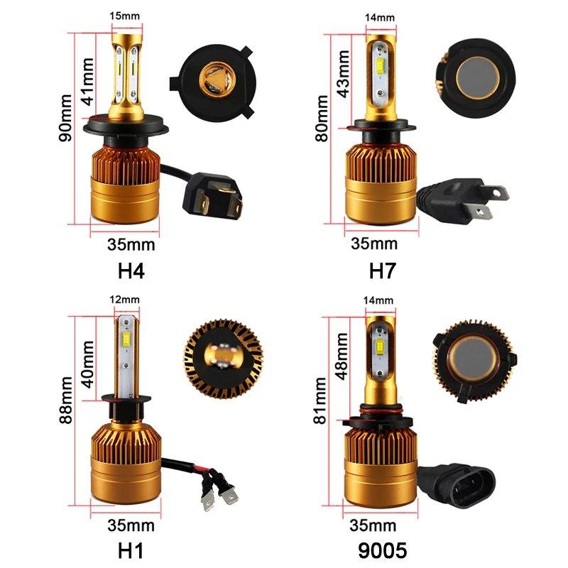 2 шт. H4 светодиодный H7 H11 H8 9006 HB4 H1 H3 HB3 H9 H27 фар автомобиля луковицы светодиодный светильник с чип Philips 8000LM Авто Противотуманные фары 6000 К 12 В светодиодные лампы для авто