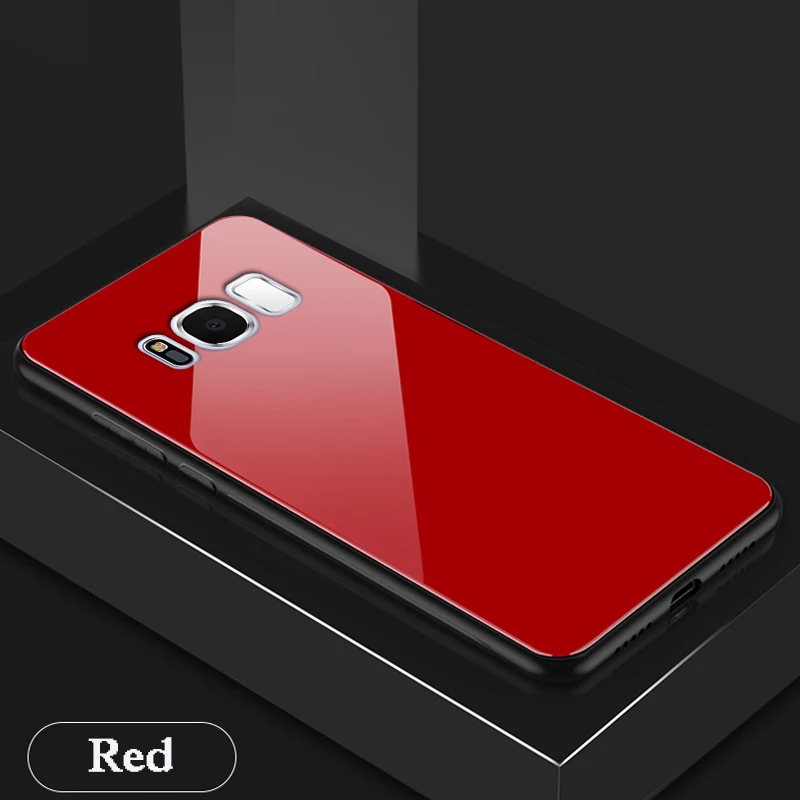 Red KaiNuEn coque, чехол, чехол, для samsung galaxy S8 Plus S8Plus S 8, жесткий ударопрочный защитный чехол из закаленного стекла для телефона s - Цвет: Red