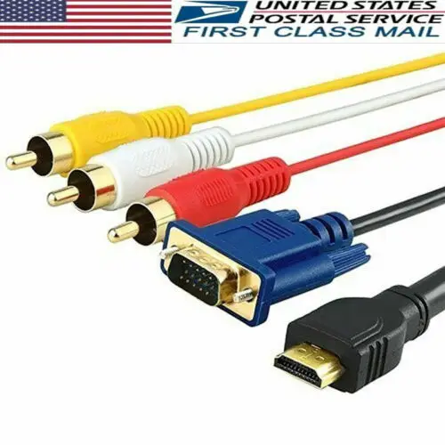 5 футовый HDMI в VGA/3 RCA Кабель адаптер композитный разъем для HDTV PC| |