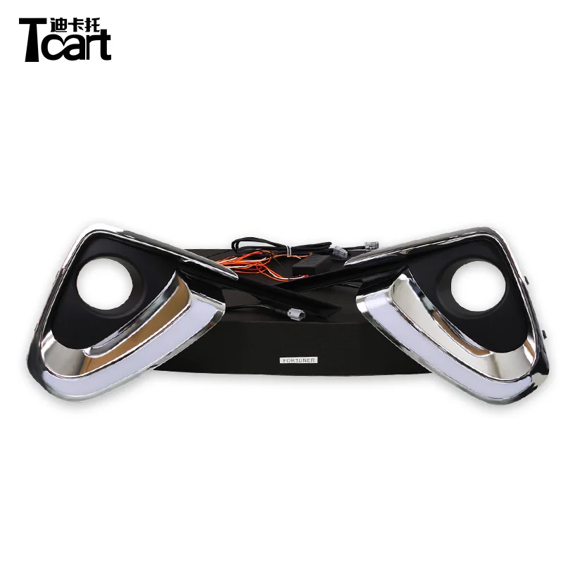 Tcart 2 шт./компл. белый желтый высокая мощность DRL Дневной ходовой светильник с
