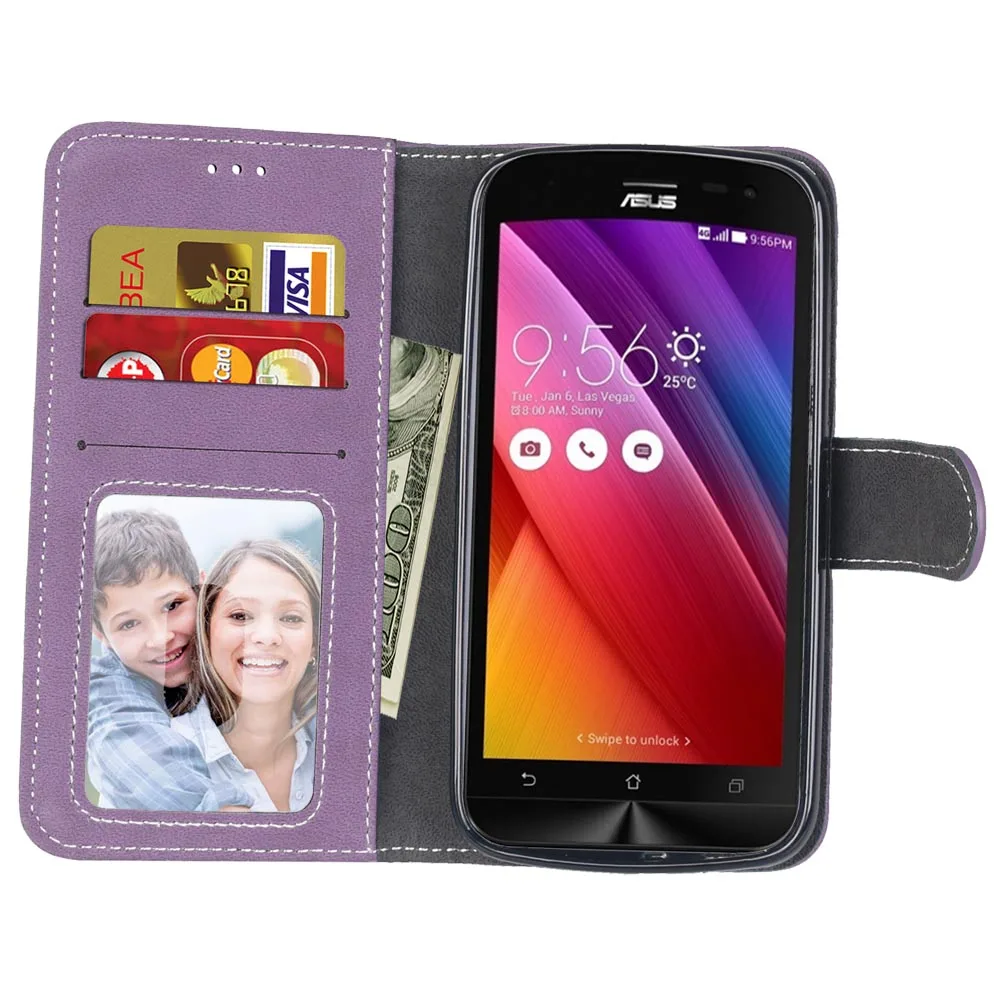 Кожаный чехол-кошелек для ASUS ZenFone 2 Laser ZE500KL Z00RD Z00ED, чехол-кошелек для телефона, чехол-книжка для ASUS ZE500KL ZE500KG, сумка