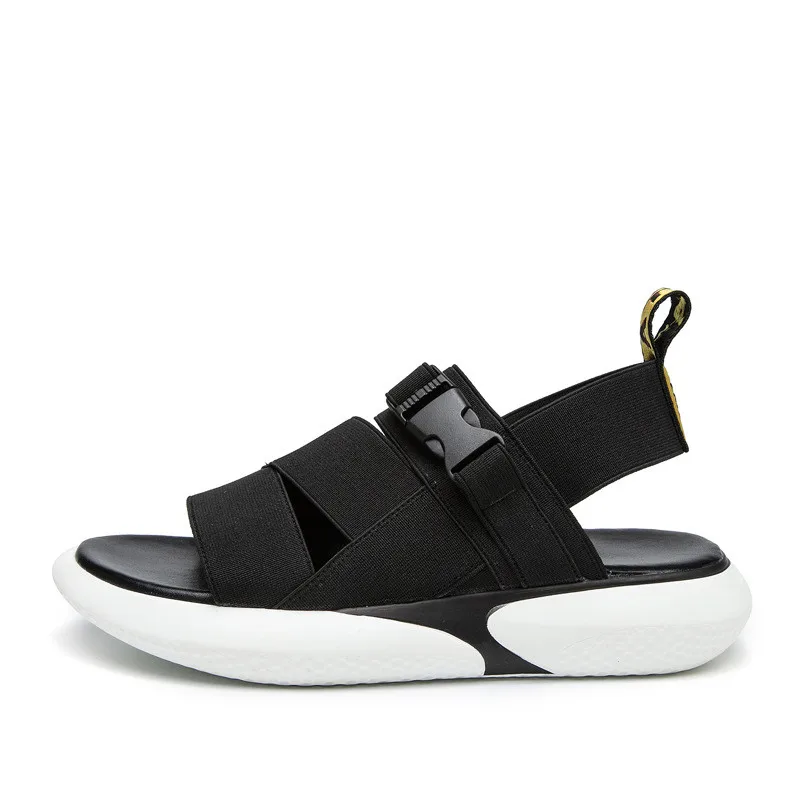 Новинка 2019 года женские кожаные пляжные повседневные сандалии с открытым носком