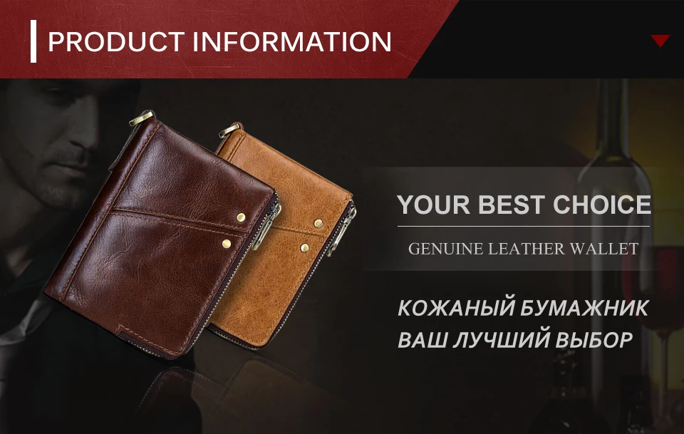 KAVIS Rfid Высокое качество Натуральная кожа Crazy Horse кожаный бумажник мужской маленький Walet Portomonee мужской короткий кошелек для монет