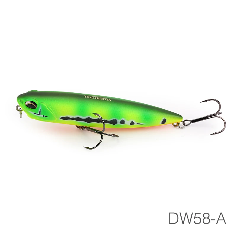 DW58-A TSURINOYA для рыбалки приманки DW58 Топ воды карандаш 110 мм 20,5g z-образный плавающий карандаш искусственных приманки для бас змееголов приманки - Цвет: DW58-A