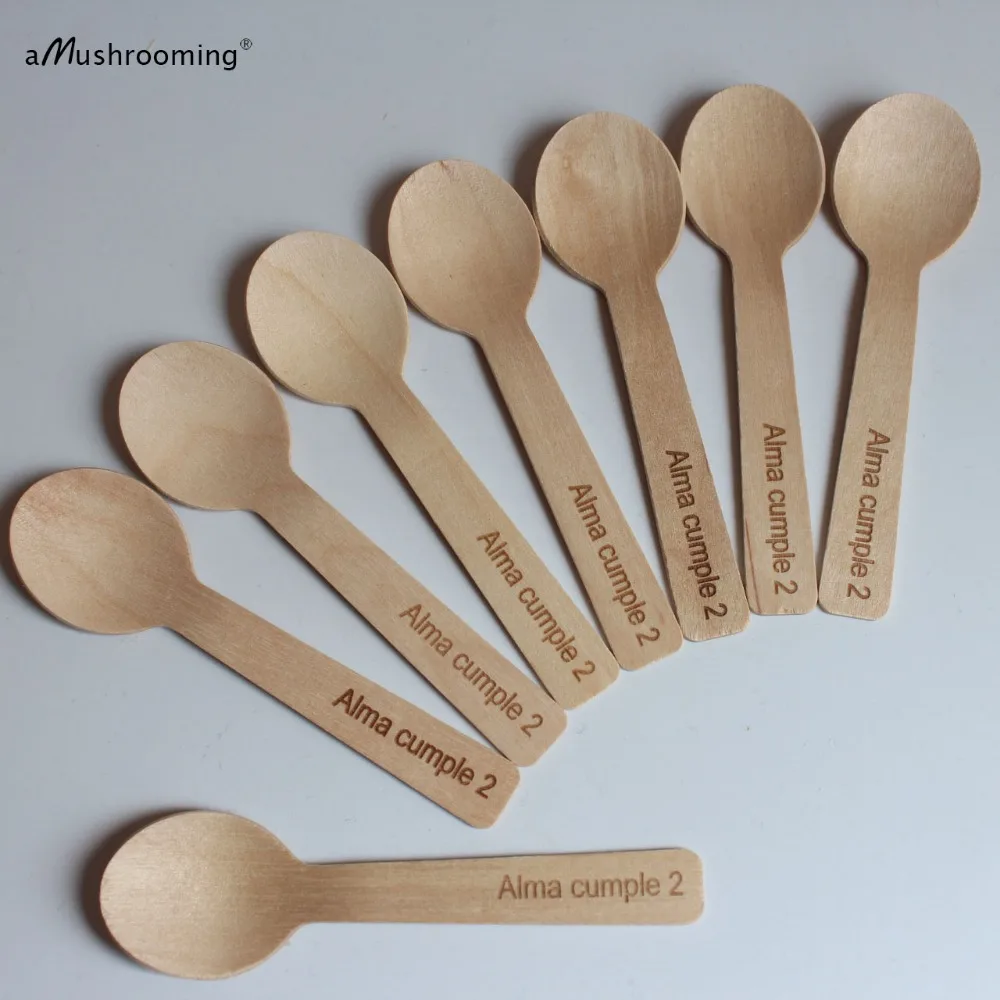 Деревянные ложки для мороженого с Альма-верхом