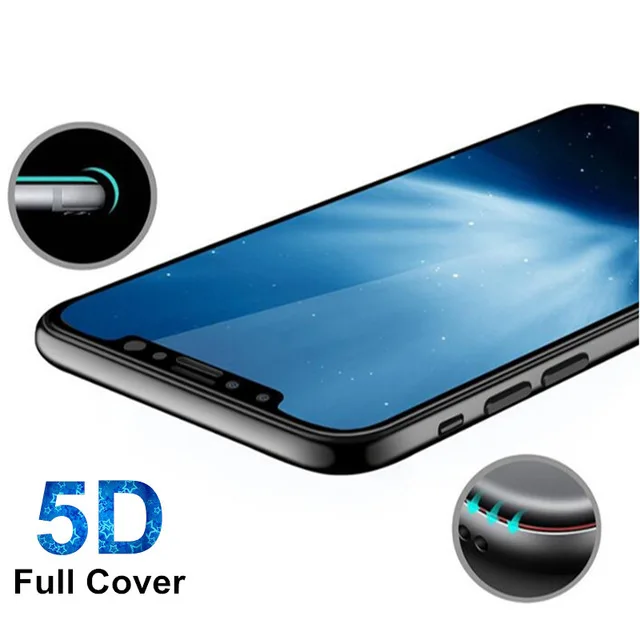 Высокое качество полное покрытие экрана протектор для iPhone X 8 7 6 5D закаленное