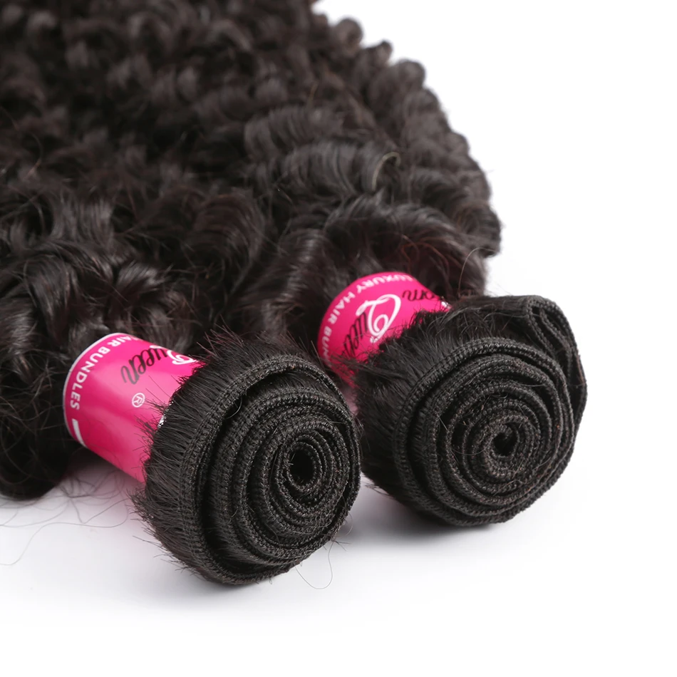 Poker Face Kinky Curly Weave Связки с кружевной фронтальной застежкой 4 шт./партия 13x4 фронтальные девственные человеческие волосы бразильские волосы пучки