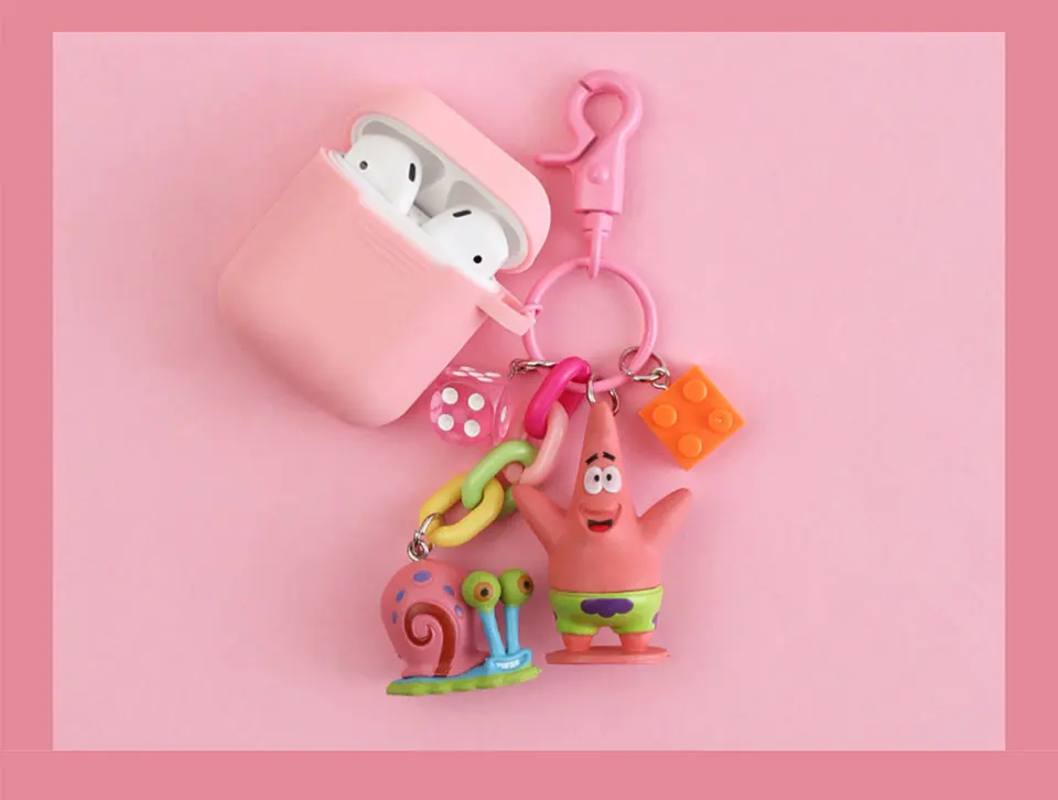 Мультфильм декоративный силиконовый чехол для Apple Airpods Bluetooth Наушники Аксессуары милые наушники защитная крышка крюк брелок