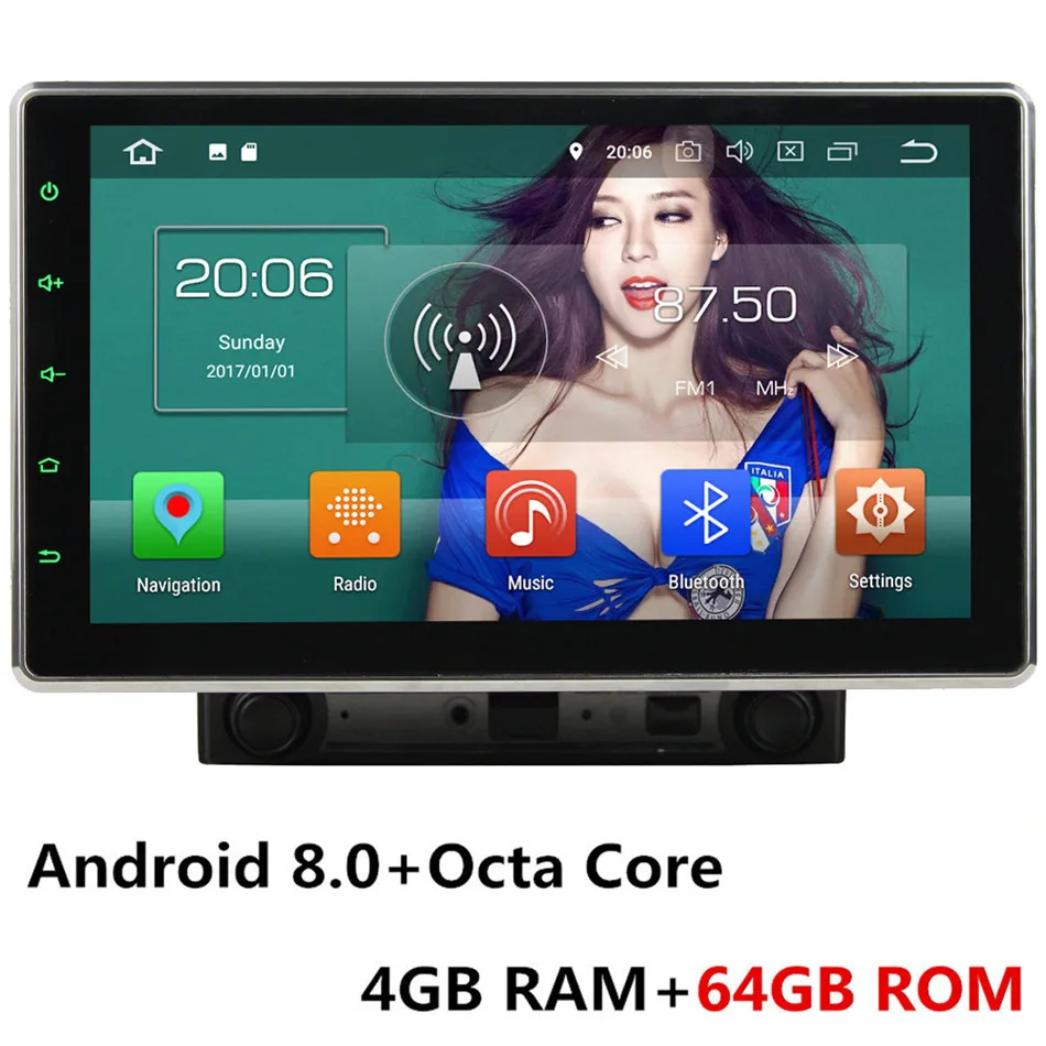 Android 8.0 x 64GB 10," ips вращающийся Восьмиядерный экран 4G Android 9,0 4 Гб ОЗУ 64 Гб ПЗУ RDS 2Din универсальный автомобильный DVD мультимедийный плеер радио gps - Цвет: Android 8.0 x 64GB