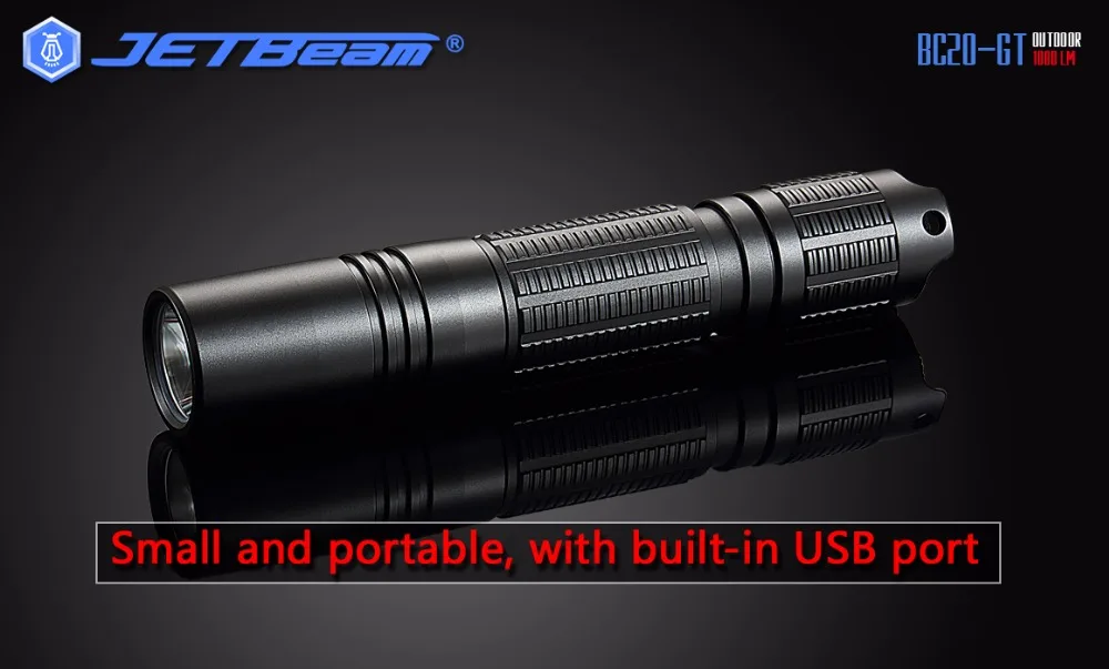Jetbeam BC20-GT 1080 люменов Cree XP-L HI светодиодный маленький и портативный, со встроенным usb-портом наружный фонарик