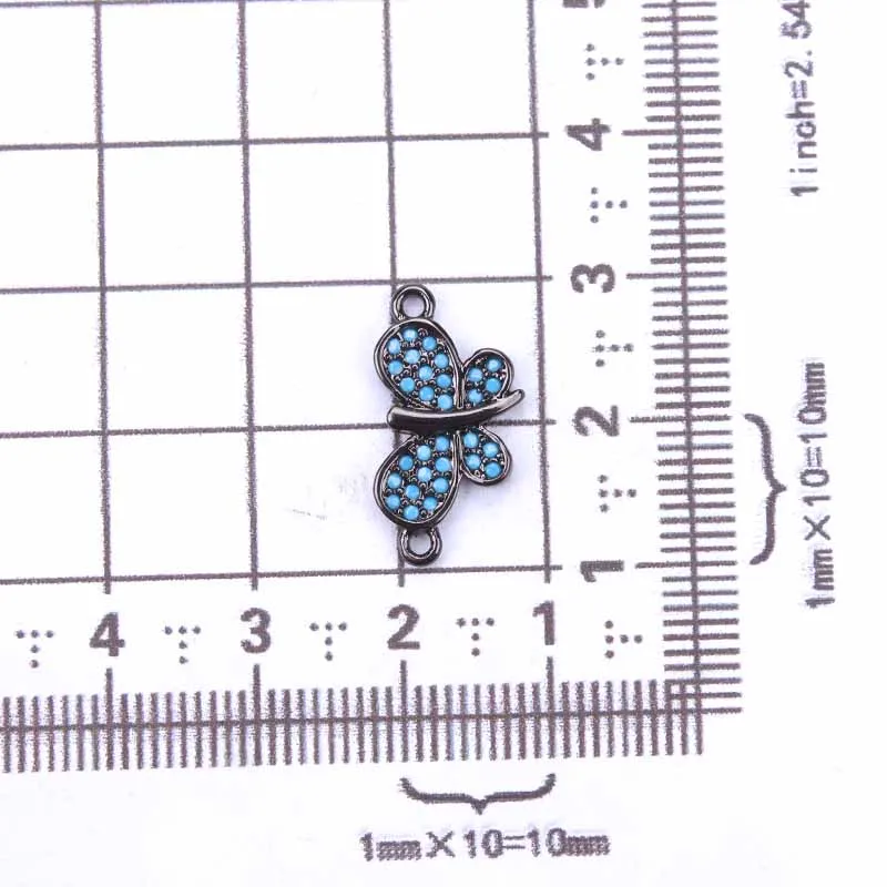 1 шт. 20*10мм Милый бабочка чарм бусина Подходит для браслета Подвески DIY Оригинальные украшения Микро вставка Цирконовые ювелирные аксессуары находки.