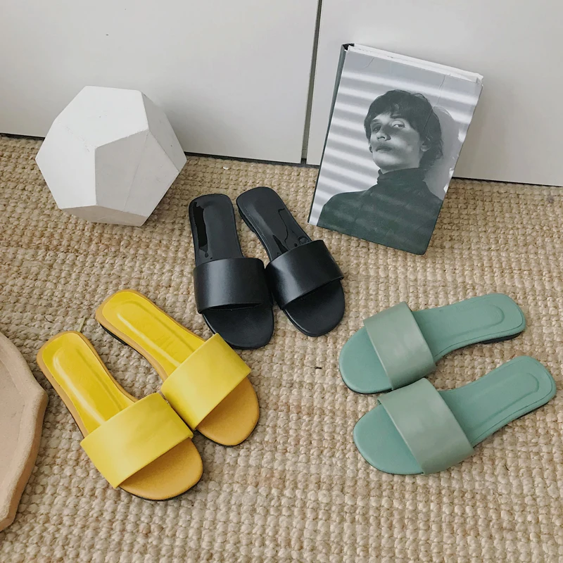 HEE GRAND/шлепанцы на плоской подошве универсальные домашние уличные тапочки