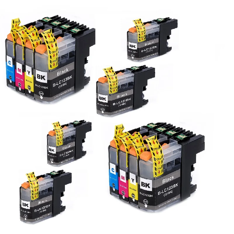 XIMO 12 PACK LC123 LC 123 XL LC123XL чернильный картридж для Brother MFC J650DW J6720DW J6520DW|Чернильные