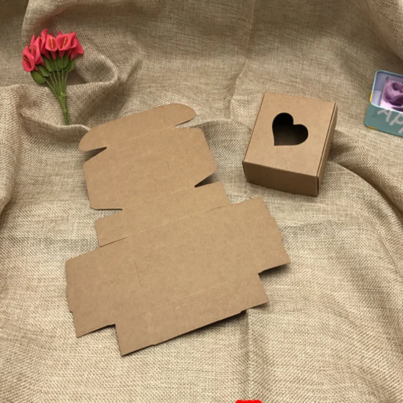 6.5x6.5x 3 см/7 5x7 5x3 см 10 штук натуральная коробка из крафт-картона для упаковки
