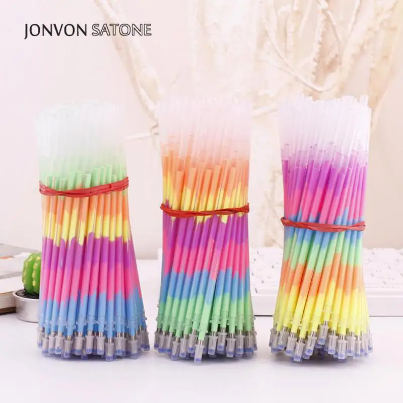 Jonvon Satone 100ps Color Pen Wholesale Rainbow pens Korean Creative Pen Stationery Office Supplies Kids School Stationary Gifts