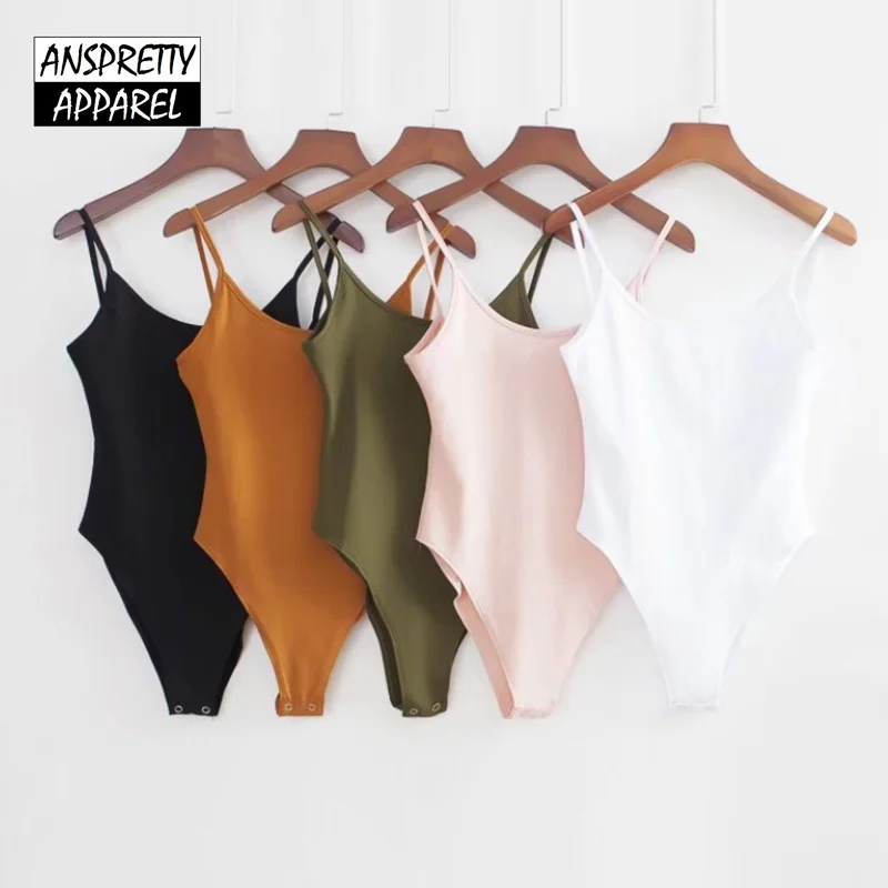 Anspretty одежда Сексуальное Женское боди с вырезом на спине 2018 летний обтягивающий