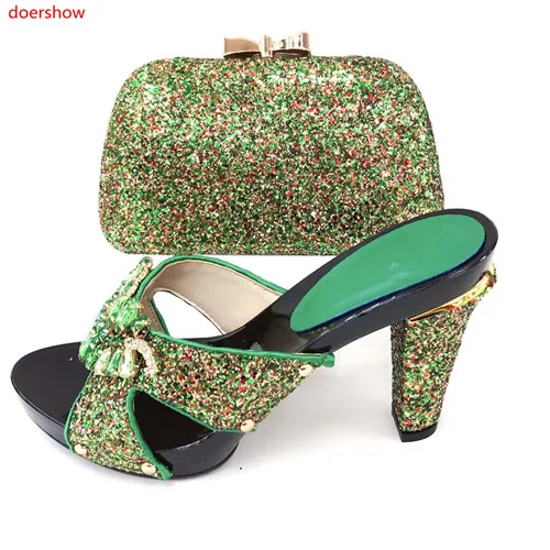 Doershow/Модный комплект из туфель и сумочки в африканском стиле для вечеринки