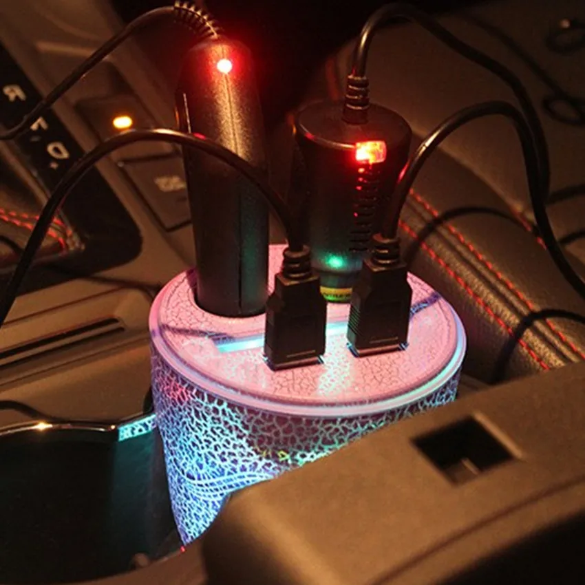 Автомобилей 7 светодиодный окружающей среды свет зарядное устройство USB для Qashqai