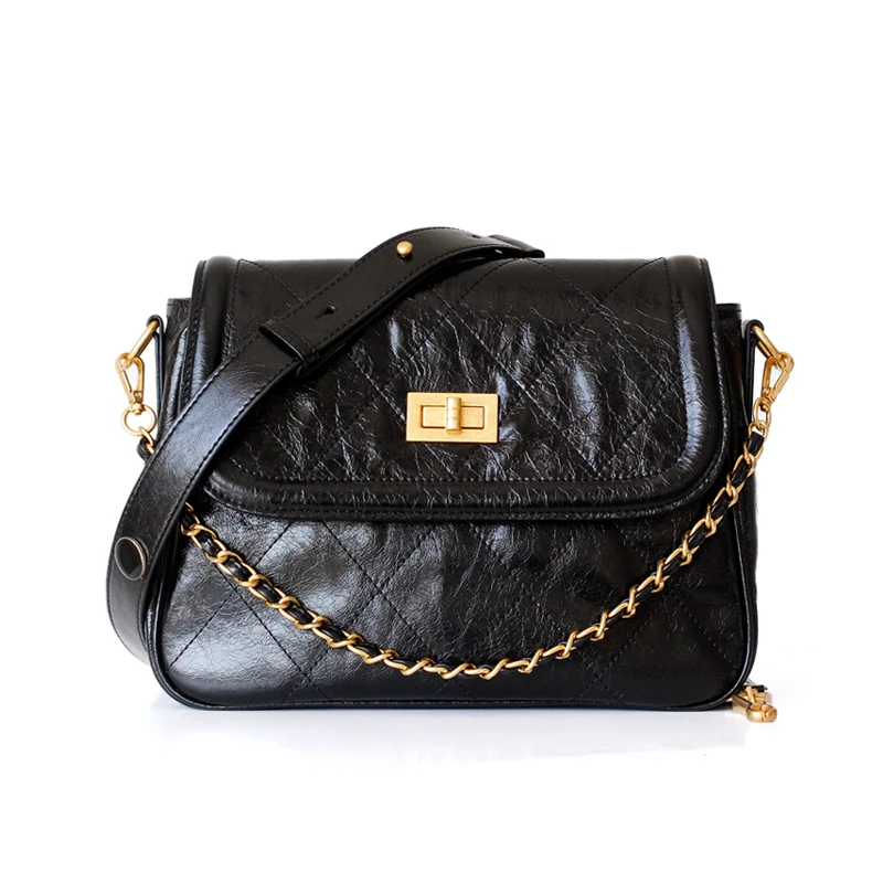 Дизайнерская роскошная женская сумка из вощеной коровьей кожи саквояж на плечо в