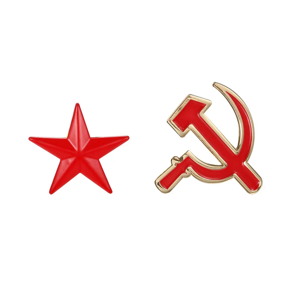 Костюм из 2 предметов, СССР Россия, серповидный молот, символ Красной Звезды, значок коммунизма, классика, CCCP, военная Вторая мировая война, брошь