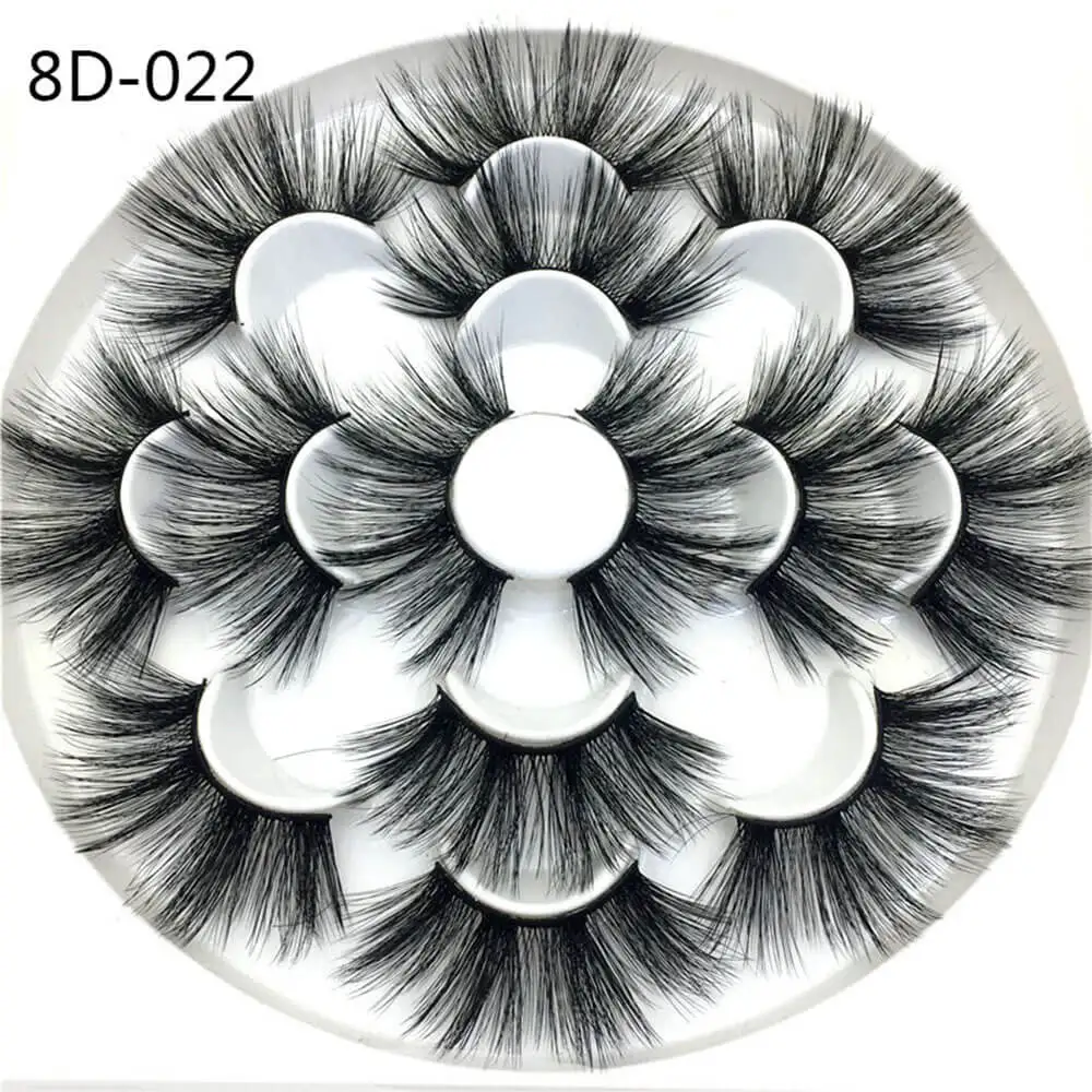 25mm 8D-022 5/7 пар драматические 25 мм длинные норковые ресницы 8D норковые накладные ресницы пушистые ресницы для наращивания Висячие ресницы инструменты для макияжа - Цвет: 25mm 8D-022