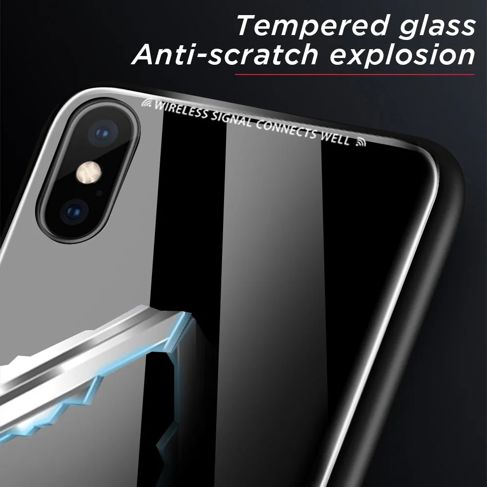 Роскошное однотонное закаленное стекло для iPhone XS XSMax XR I8 I8 Plus ударопрочный чехол для i6 i6s i6s Plus Coque