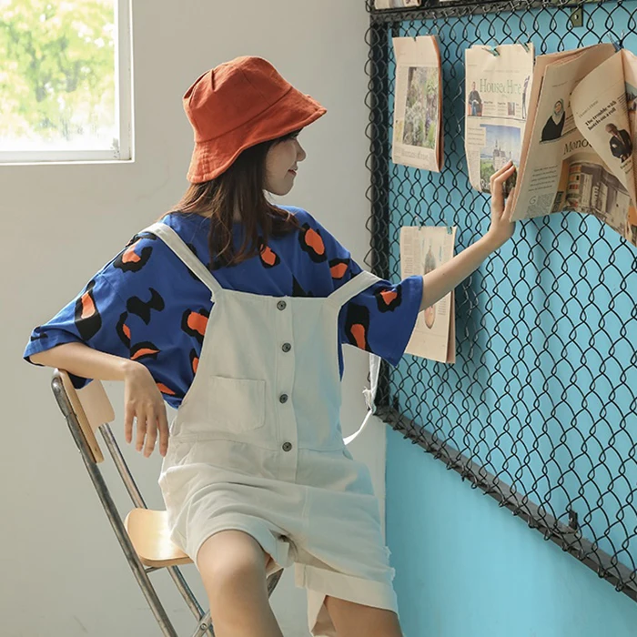 

2019 Summer New Large Size 4XL Women's Retro Hole Jeans Bib Fashion Loose Jumpsuit Thin Section Denim Shorts Female Jane A117