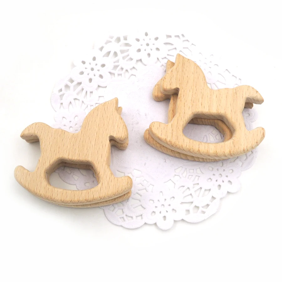 20 шт. деревянные Прорезыватели для зубов в форме лошади|ring teether|wooden ring teetherteether |
