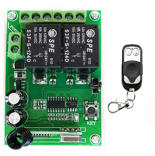 DC24V 2CH Радиоконтроллер RF беспроводной кнопочный пульт дистанционного управления
