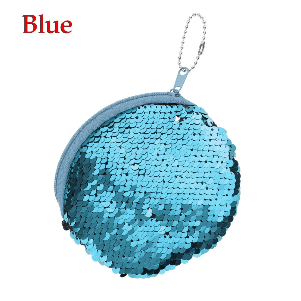 blue bag Женский Детский Модный Блестящий кошелек русалки с блестками, вечерние сумочки на молнии, Круглый квадратный клатч, Сумочка для девочек, подарки - Цвет: blue bag