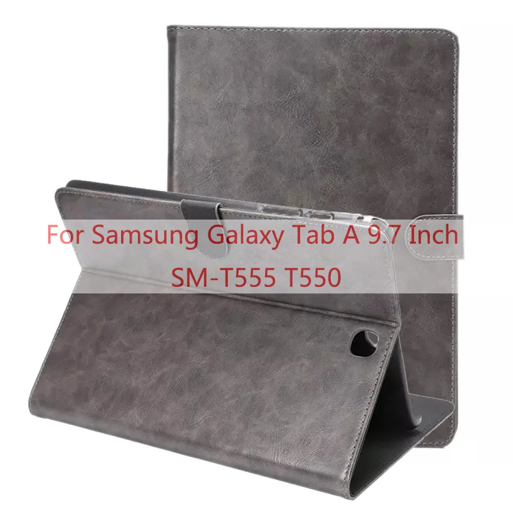 Чехол для Samsung Galaxy Tab E 9,6 выпуск SM-T560/T561/T565/T567V планшетный чехол для Samsung Galaxy Tab A 9,7 T550 T555 P550 - Цвет: PU Gray