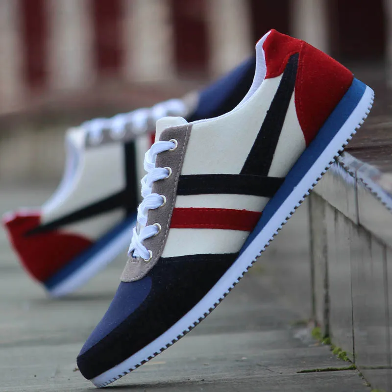 Мужская повседневная обувь из дышащего материала модные парусиновые кроссовки