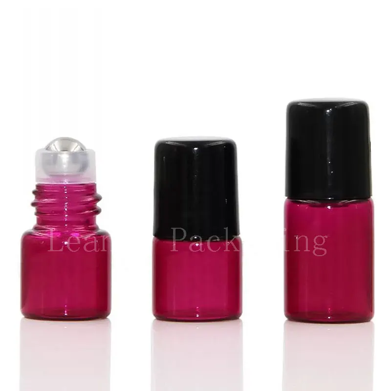 1 мл 2 цветной рулон на стеклянных бутылках эфирное масло черная винтовая крышка