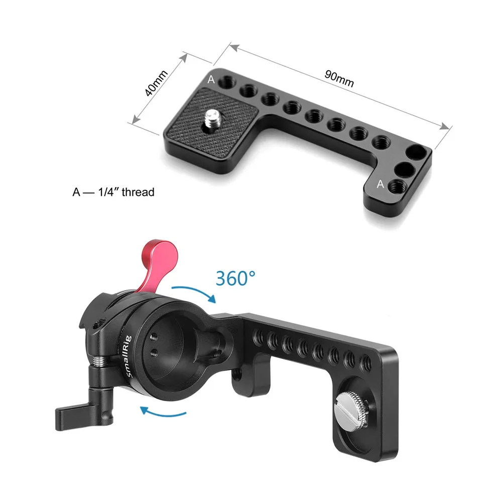 SmallRig EVF крепление ЖК-Монитор L кронштейн с зажимом Nato для Универсальный экран/монитор/EVF с 1/4 винтом-1594