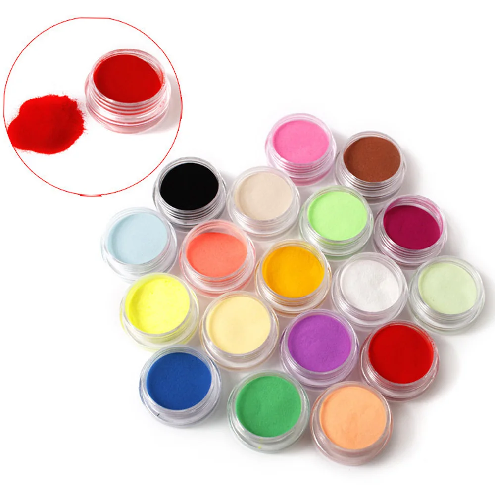 12 цветов акриловая пудра УФ-гель для дизайна ногтей 3d-наконечники украшения