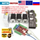 Комплект шагового двигателя CNC Nema 23, 3-осевой 112 мм (двойной вал), 425oz-in, FMD2740C, 50 В постоянного тока, драйвер двигателя и 4-осевая USB-порт, коммутационная плата