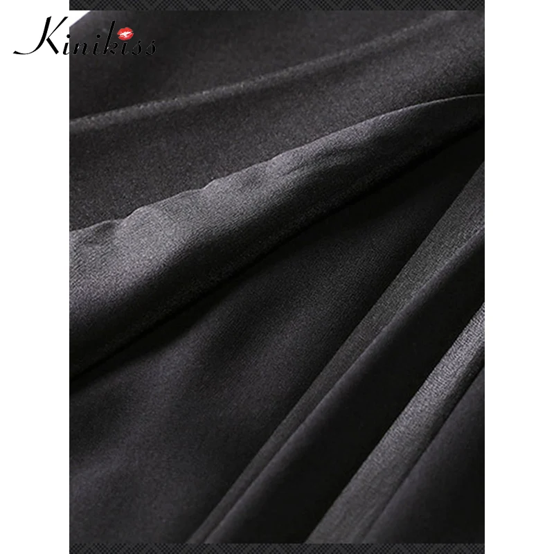 Kinikiss/женское офисное длинное пальто с жилетом Черная открытая сетчатая